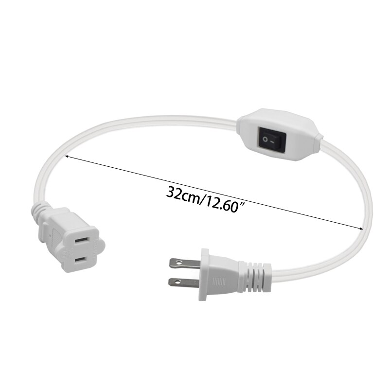 Netsnoer Met Aan-uit Schakelaar Stekker Draad Twee-Pin Us Plug Kabel Verlengsnoeren E8BE