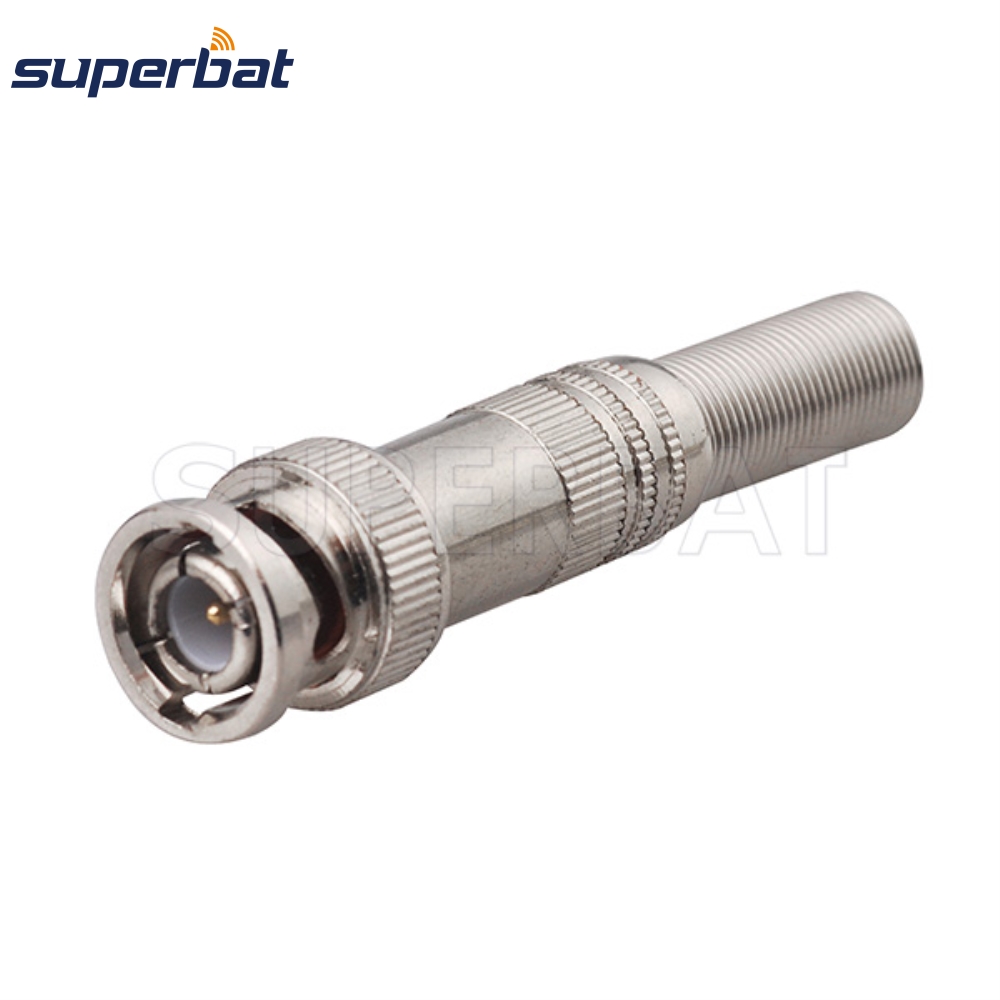Superbat 10Pcs 50 Ohm Bnc Male Krimp Coaxiale Connector Voor Kabel RG59