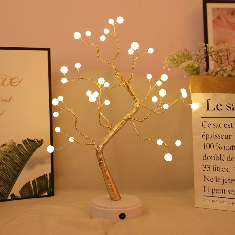 THE FAIRY LIGHT SPIRIT TREE SPARKLY TREES LED Night Light Mini Christmas Tree Copper Wire Garland Lamp Fairy Lights Lamp: 02
