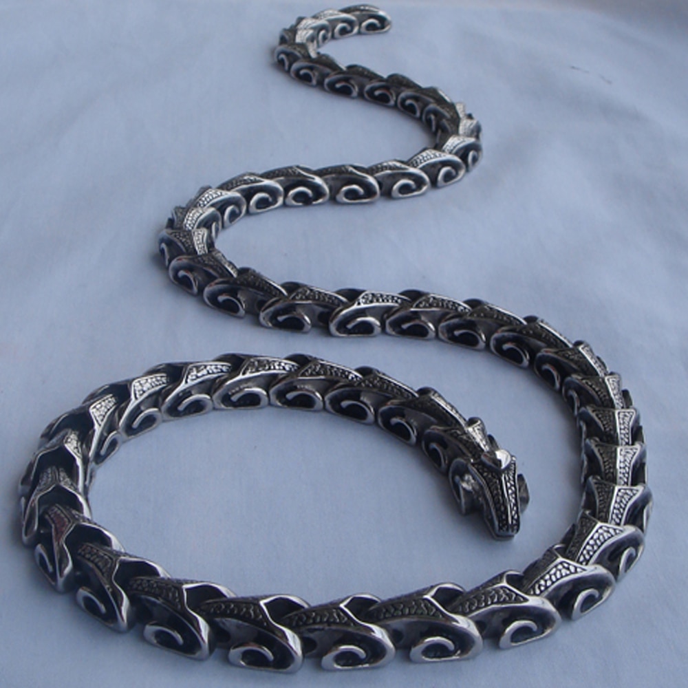 16-40'' vary length dragon link men/boy jewelry punk 316L stainless steel 2 kind wear method chain necklaces or bracelet 1pc