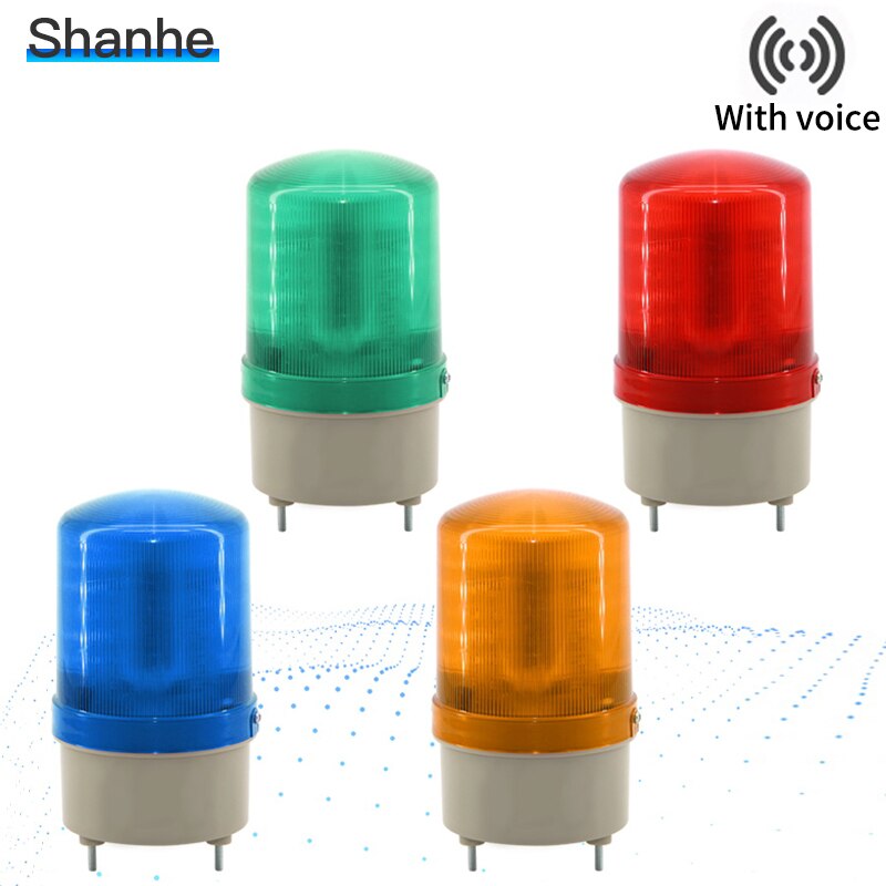 LED-1101 Avec voix Rotatif rotatif LED stroboscope Lampe D&#39;alarme sirène de lumière jaune bleu rouge vert LED avertissement lumière 12V 24V 110V 220V