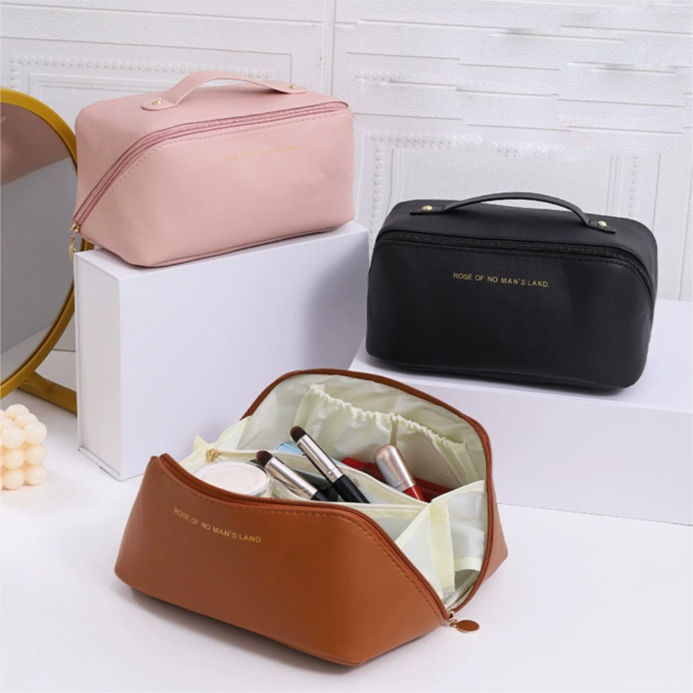Bolsa de cosméticos para maquillaje, kit de aseo femenino de gran capacidad, estuche de viaje con cremallera, bolsa de almacenamiento, caja organizadora de lujo para mujer