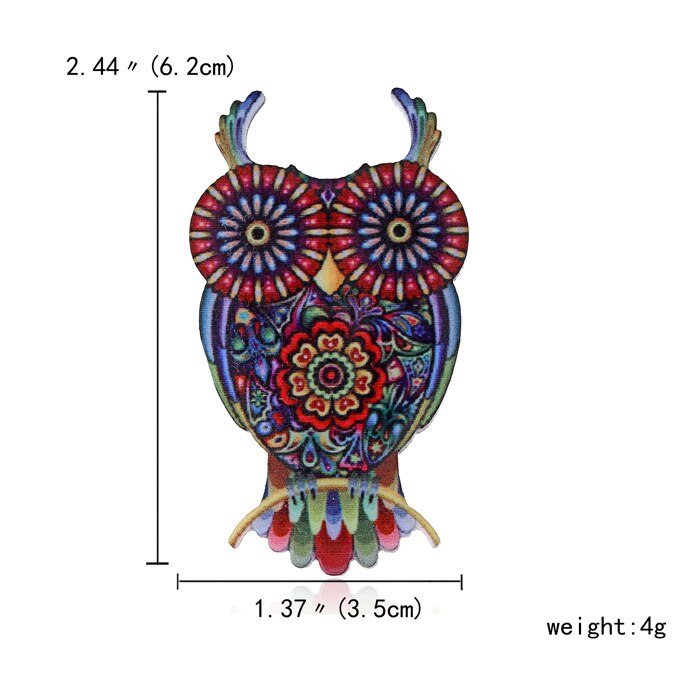 Acrylic Printing Brooch Owl Lizard Gecko Seahorse Dragon Brooches Cute Brooch Animal Jewelry For Women Best Special: 1