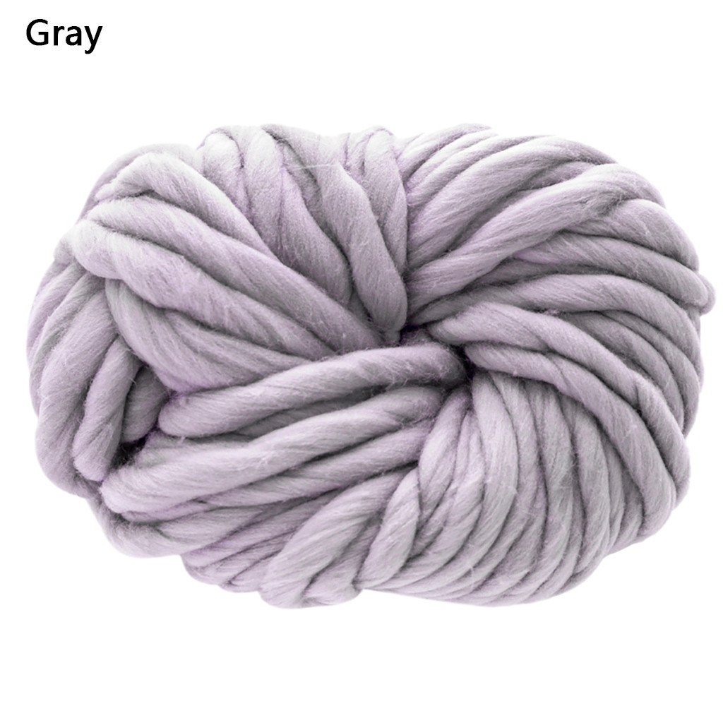 Super volumoso braço tricô lã roving malha cobertor chunky fio de lã super grosso para tricô diy crochê tapete chapéus: Gray