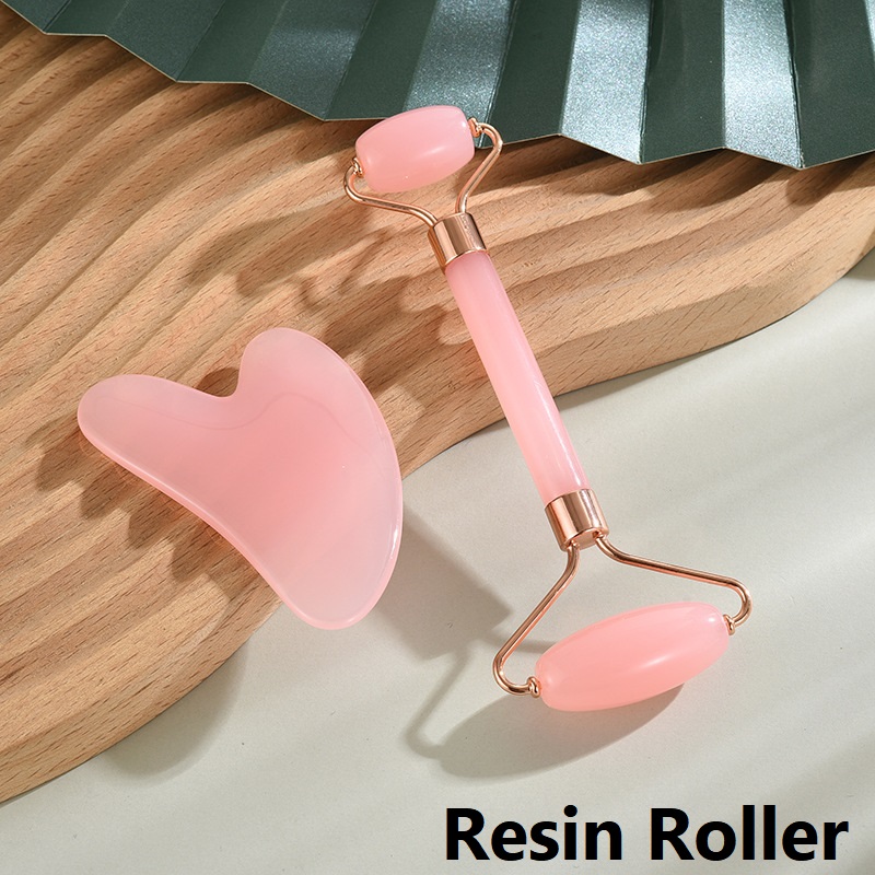 Herramienta masajeadora de rodillo facial, raspador Gouache, herramienta Gua Sha, piedra Gousha para la cara, Gua Sha Visage LBHL07, 2 uds.: Default Title
