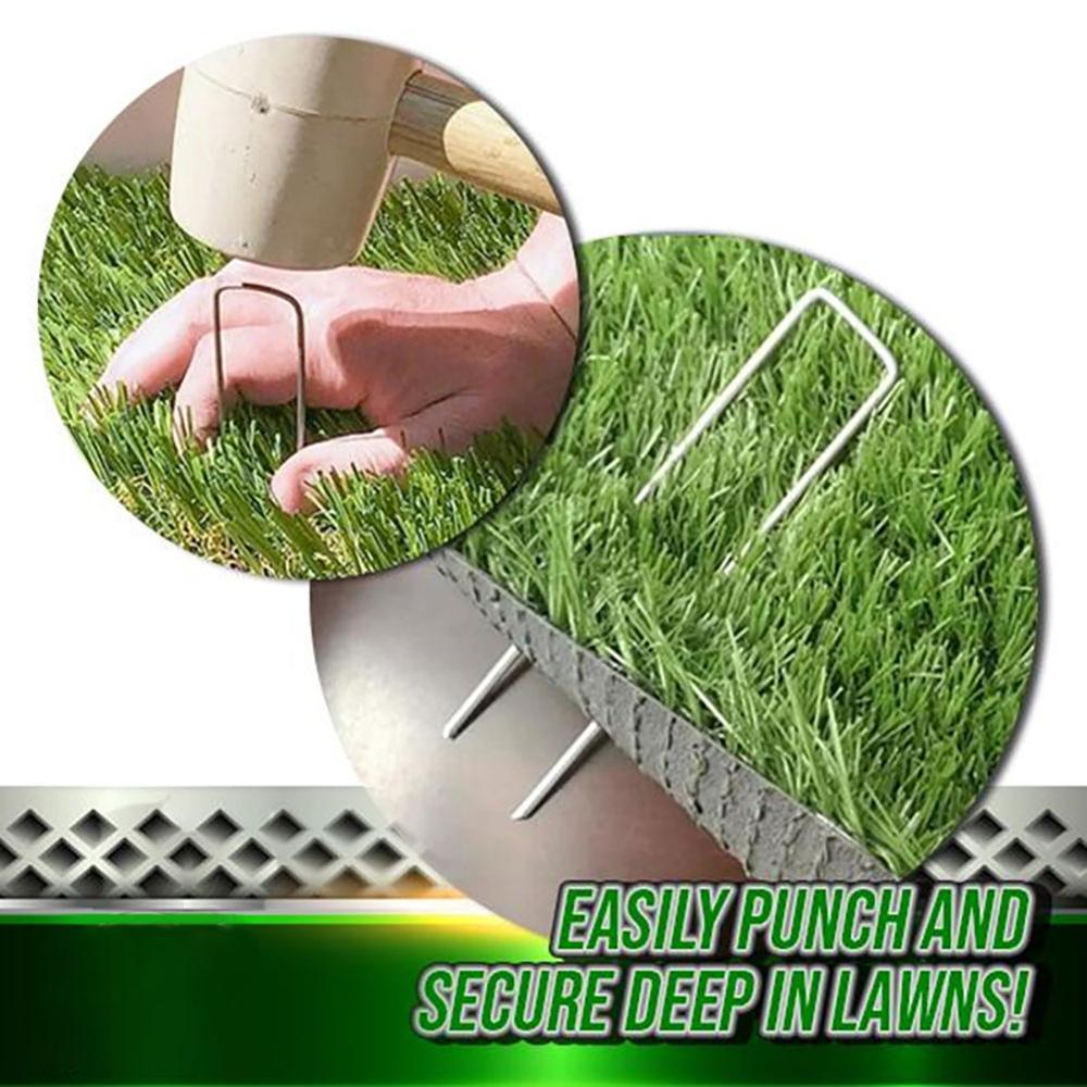 50 unids/pack jardín Peg de Metal de plata en forma de U de jardín de tierra de película fijo clavijas jardinería herramientas de fijación película Peg