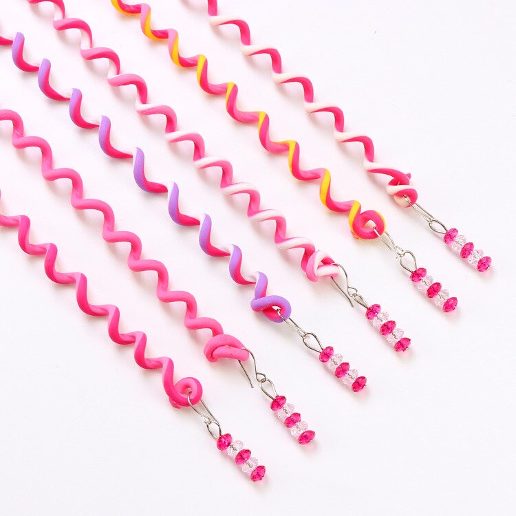 ¡Novedad! Adornos para el pelo de niños, accesorios de rizos para niñas a la , cintas de pelo para chicas adolescentes, diadema de novedad en accesorios 6 uds.: Rosa