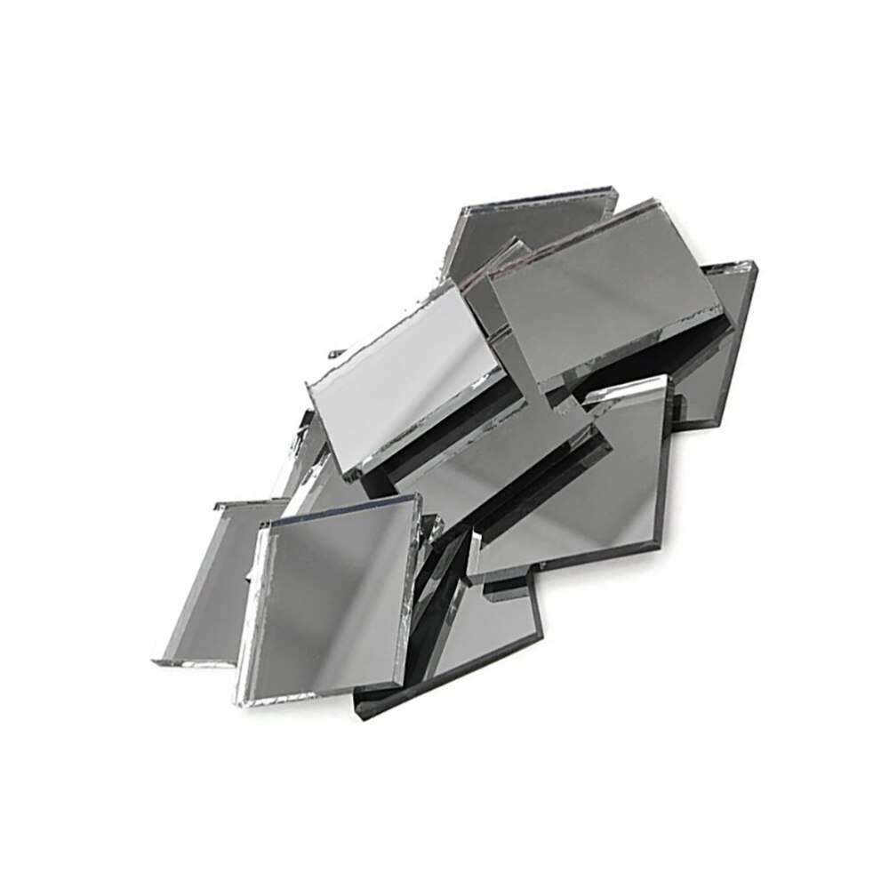200pcs Small Square Glass Crafts Real Glass Mirror Mosaic Tiles 1x1cm