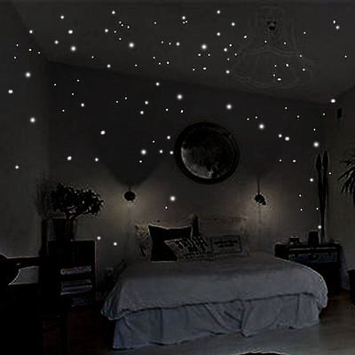 407 stks Muurstickers Decor Glow In The Dark Star Vinyl Sticker voor Kid Kamer Creatieve Fluor