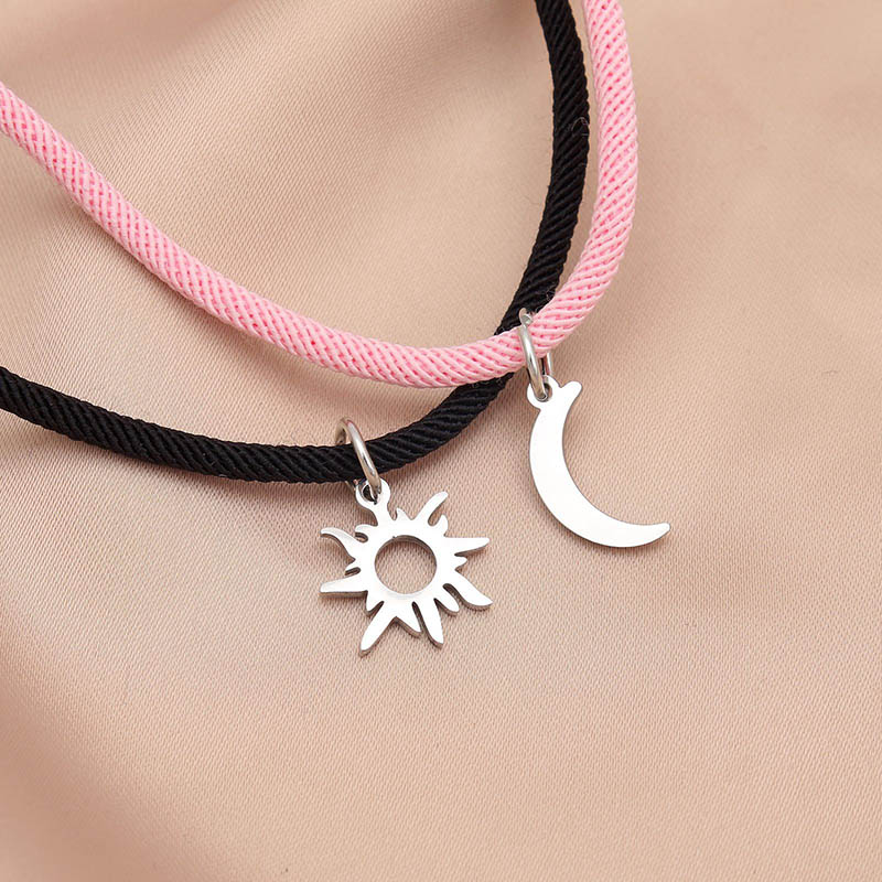 Romantisch Paar Armband 2 stks/set Hart Magnetische Bijpassende Armband Valentijnsdag Cadeau Gekoppelde Zon Maan Relatie Liefde Armband