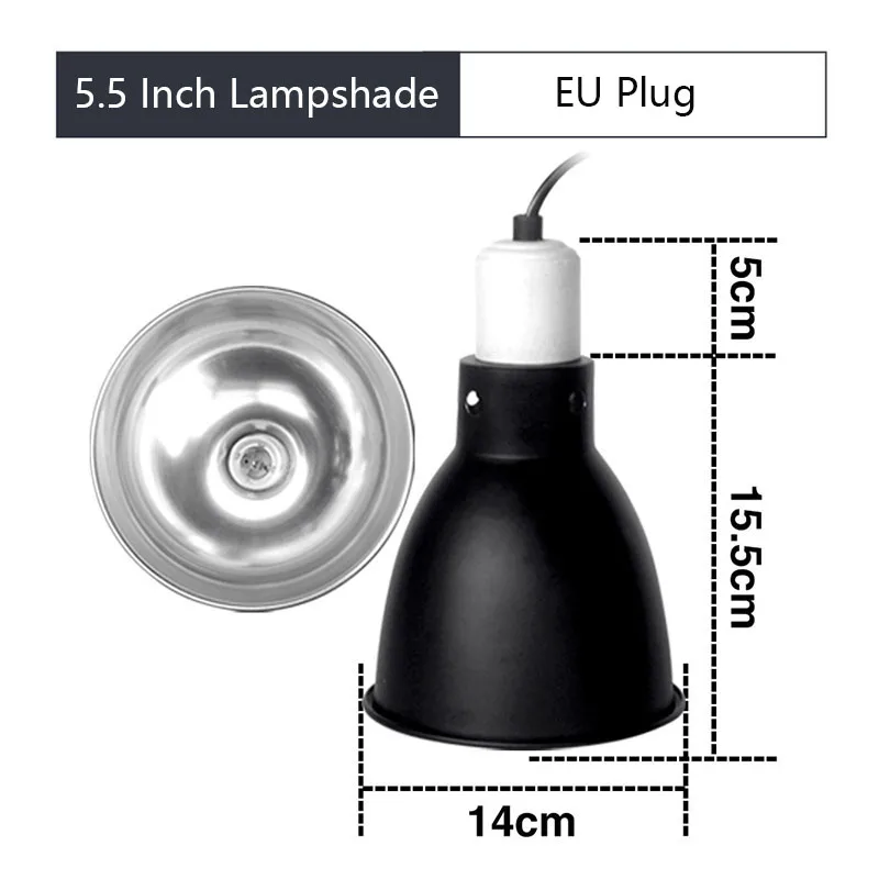 5.5 Inch Reptiel Diepe Koepel Lampenkap Slangen Hagedissen Gekko 'S Terrariums Licht Armatuur Reptiel Lamp Dop Optische Reflectie Cover: Oranje