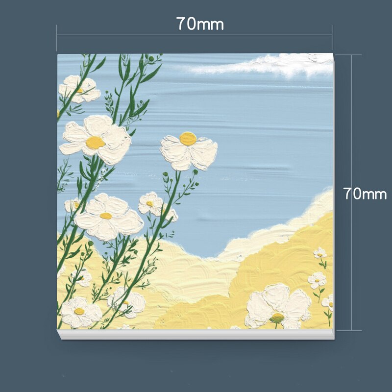 30 Sheets Cartoon Oil Painting View Memo Pad Posted It Sticky Notes Planner Sticker Notepad School Supplies Kawaii Stationery: 15
