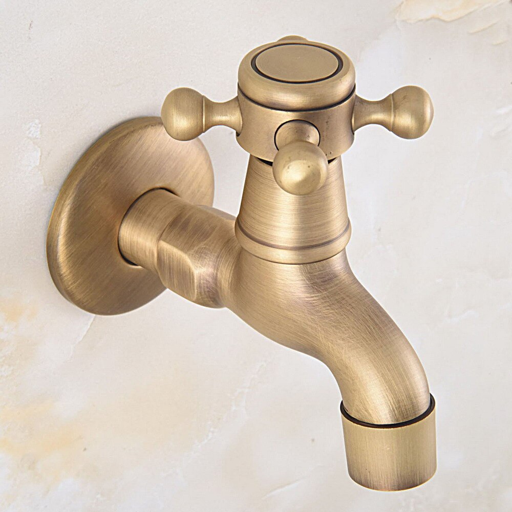 Wall Mount Garden Washing Machine Water Tap Antique Brass Faucet Mop Pool Faucet Bibcocks Cold Water Tap Zh007: C Style