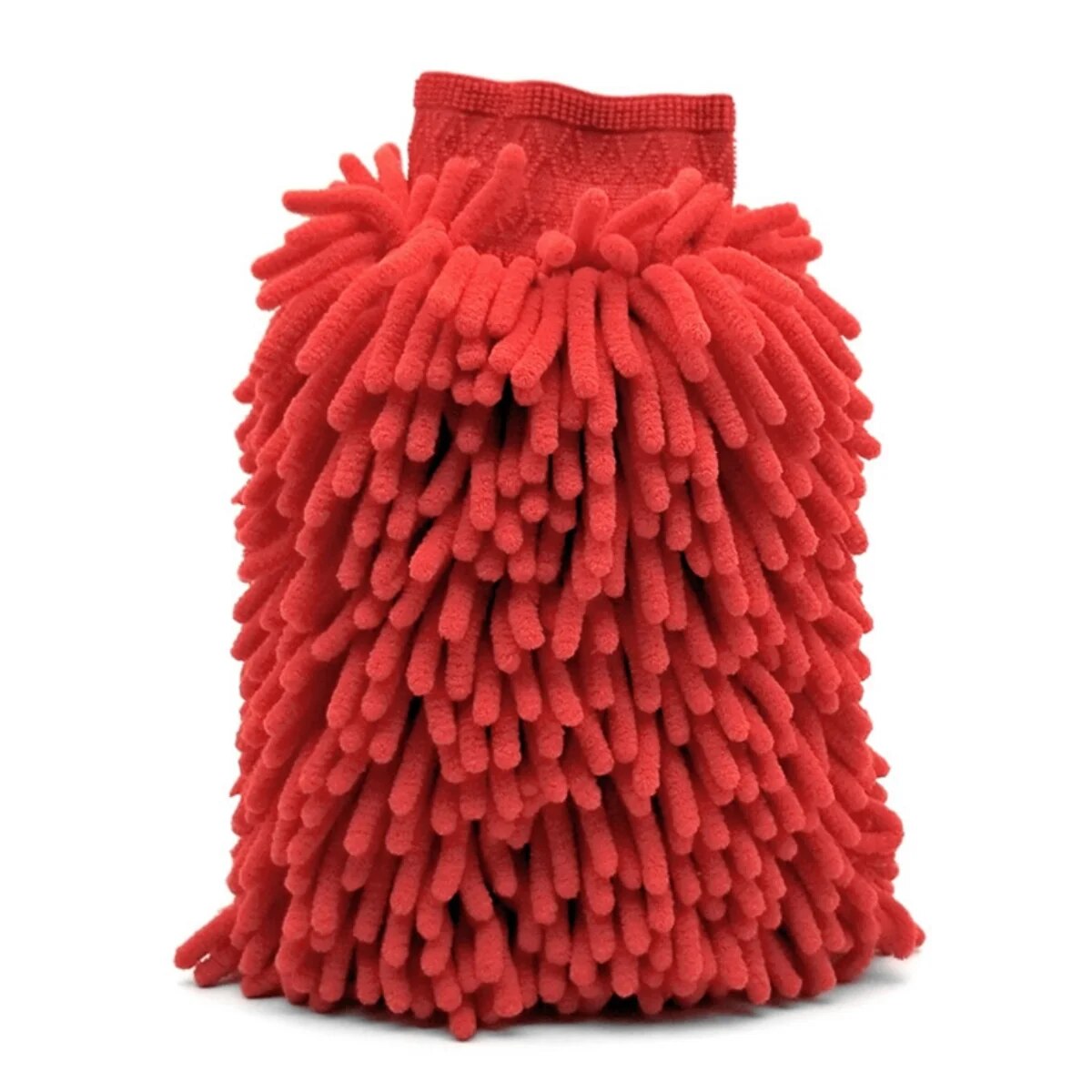 Guante de microfibra para lavado de coches, guantes de chenilla de doble cara para coche, esponja de lavado Ultra absorbente para coche, limpieza de microfibra sin arañazos para coche: Rojo