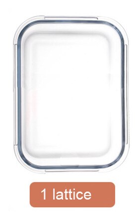 Korean style Lunch Box Glass Microwave Bento Box Food Storage Box school food containers with compartments for kids: 1 lattice / 850ml