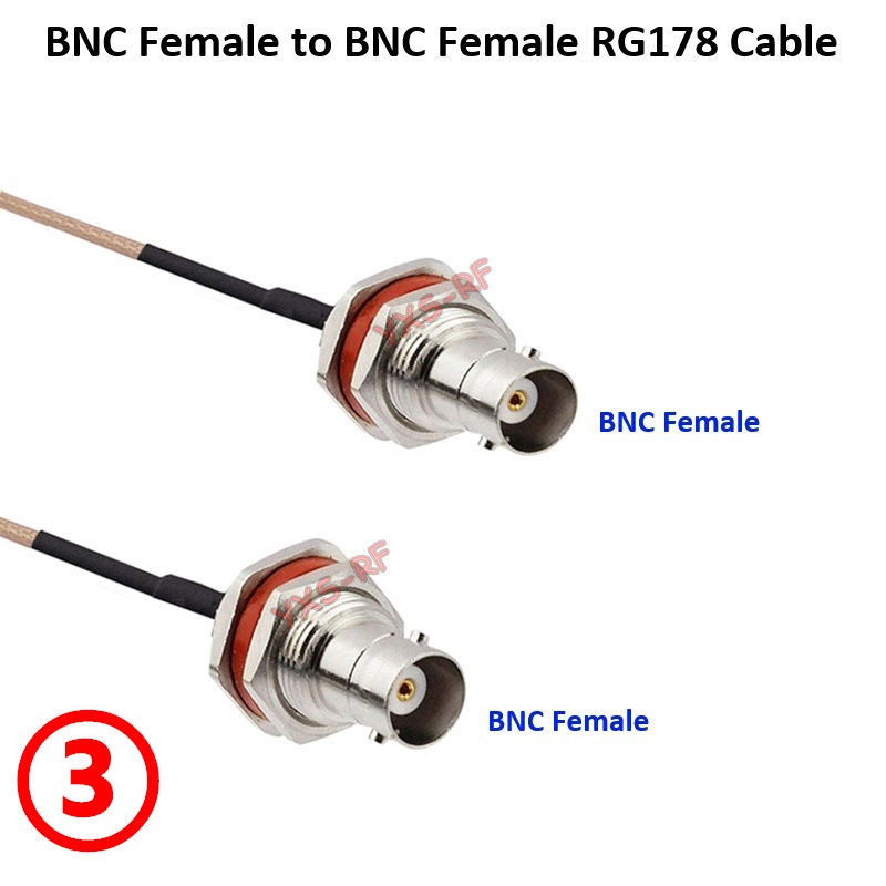 Cable RG178 BNC macho a BNC hembra RF coaxial Pigtail BNC a BNC para sistema GPS antenas de Radio micrófono: Verde / 1,2 m