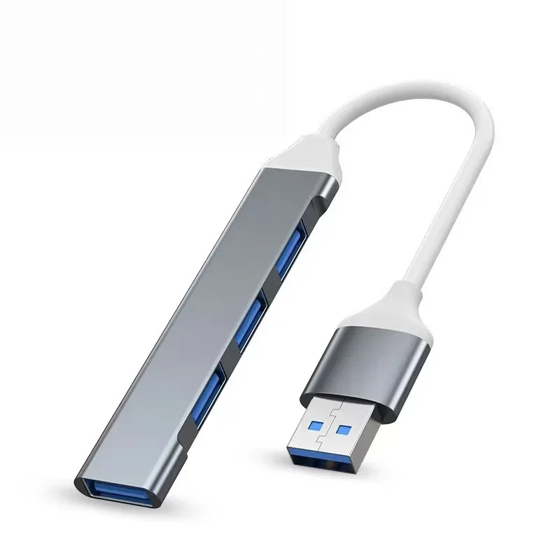 4-poorts USB 3.0 2.0 hub USB-hub Computeraccessoire Hub Multi-poort laptopmuis Toetsenbord USB-flashdrive C-splitter: GRIJS
