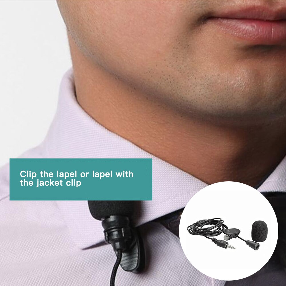 Mini Portable Clip-on Lapel Lavalier Condenser Mic Wired Microphone For iPhone For iPad/Android Smartphone Lavalier Microphone