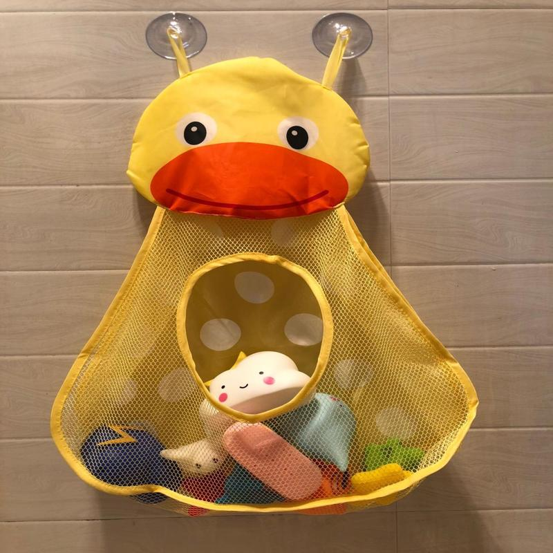 Animal Cute Bath Toys Kids Baby Tidy Storage Suction Bathroom Bathtub Doll Hanging Bag Basket Mesh Storage Bag Water Toys