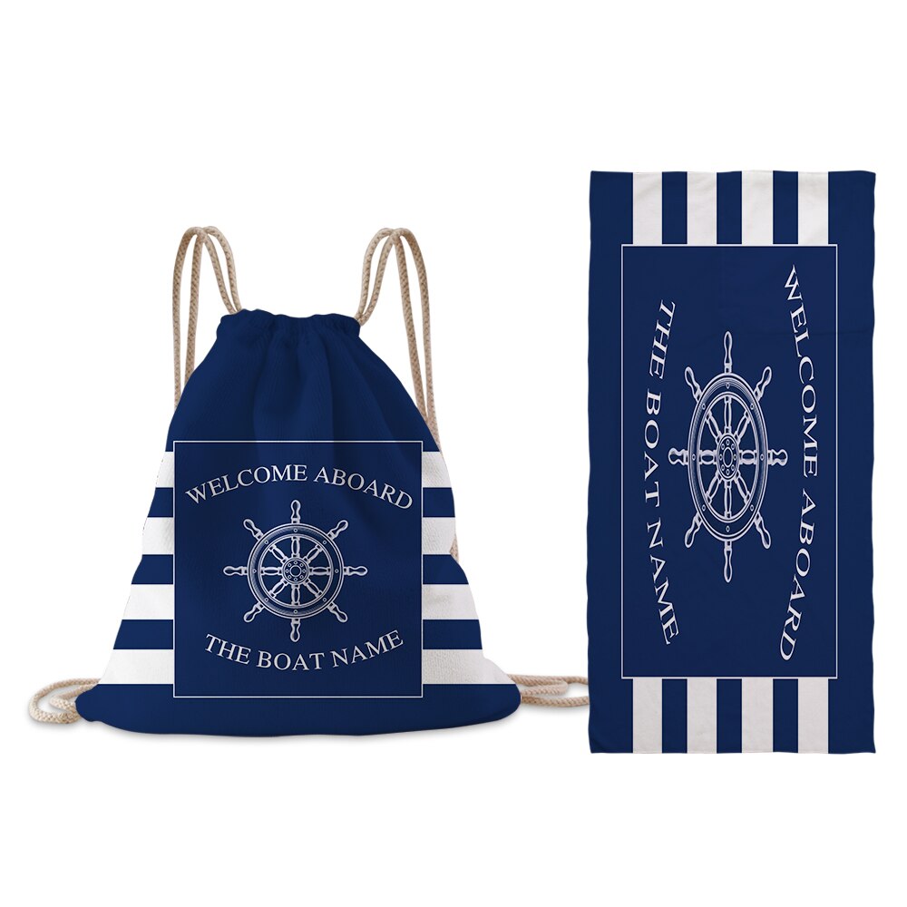 Silstar Tex – sac à dos serviette de plage Portable 2 en 1, nautique bleu, tissu délicat doux, Style jeu d'extérieur: BGT012-01
