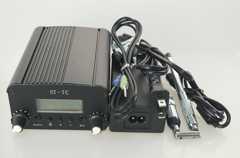 St-7C 7W/1W FM stereo PLL transmitter +Small Antenna + Power supply