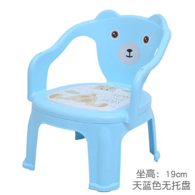 Barnestol spisestol baby kaldet stol lille barn spiser afføring lille stol plastikstol stol tegneserie spille afføring: C