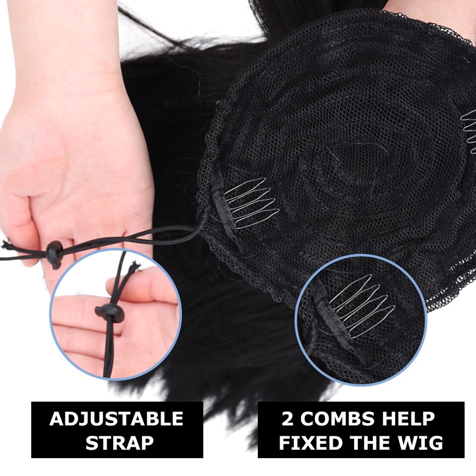 BUQI 100G Kinky Straight Hair Afro Ponytail 22 Inch Long Pony Tail Synthetic Natural Hair Ponytail Hairpieces For Women