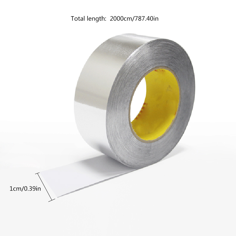 20m modstå brandsikker folietape aluminiumsforseglingskanal klæbemiddel termisk vandtæt varmeisolering højtemperaturbestandigt værktøj: 2000 cm x 1cm