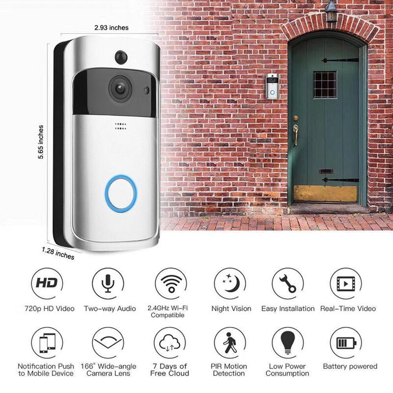 HD 720P WIFI Deurbel Bewegingsdetectie Night Vishion Video Smart Deurbel Met IP Camera Draadloze Telefoon Intercom Deurbel