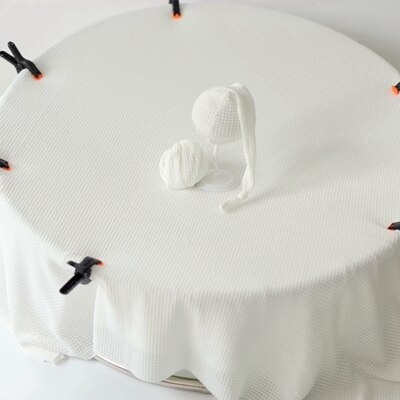 Deken voor baby, newborn fotografie rekwisieten, baby wikkeldoek, baby beddengoed, wieglakens, achtergrond voor foto's, baby hoofdband, elastische wafel: Wit