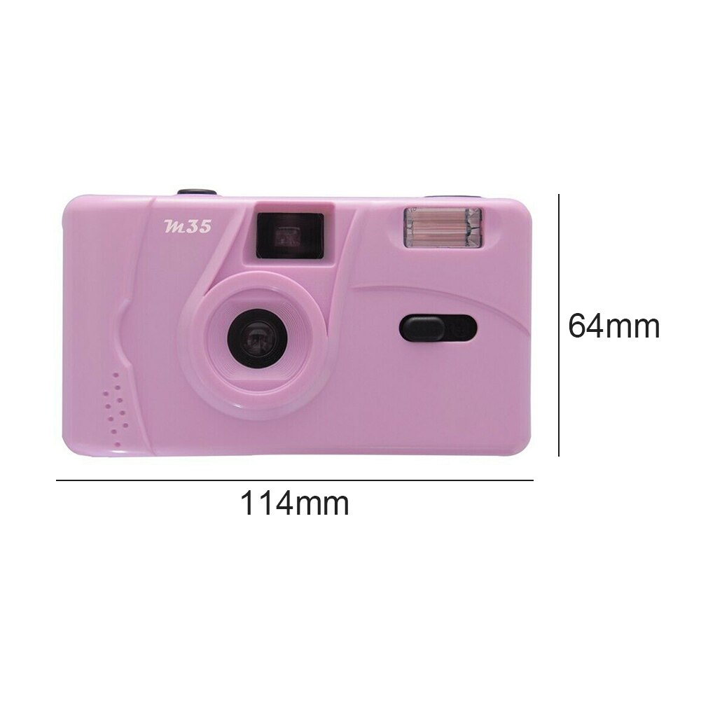 Vintage M35 35mm Manual Film Camera with Flash Function Reusable Non-Disposable Retro Film Machine Reusable Film Camera: Purple