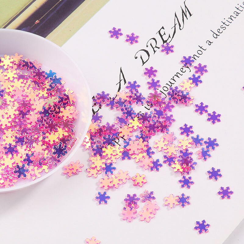 4.5Mm 1500Pcs Diy Pailletten Sneeuwvlok Vorm Manicure Accessoires Pailetten Nail Decoratie Diy Materiaal: Fuchsin