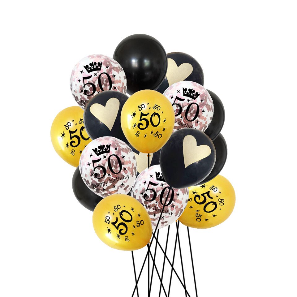 16 pièces 10 pouces 12 pouces Multi Air Ballons Joyeux Anniversaire Décorations De Fête Enfants Adultes Numéro Ballon bricolage Fournitures De Fête: 50 rose gold
