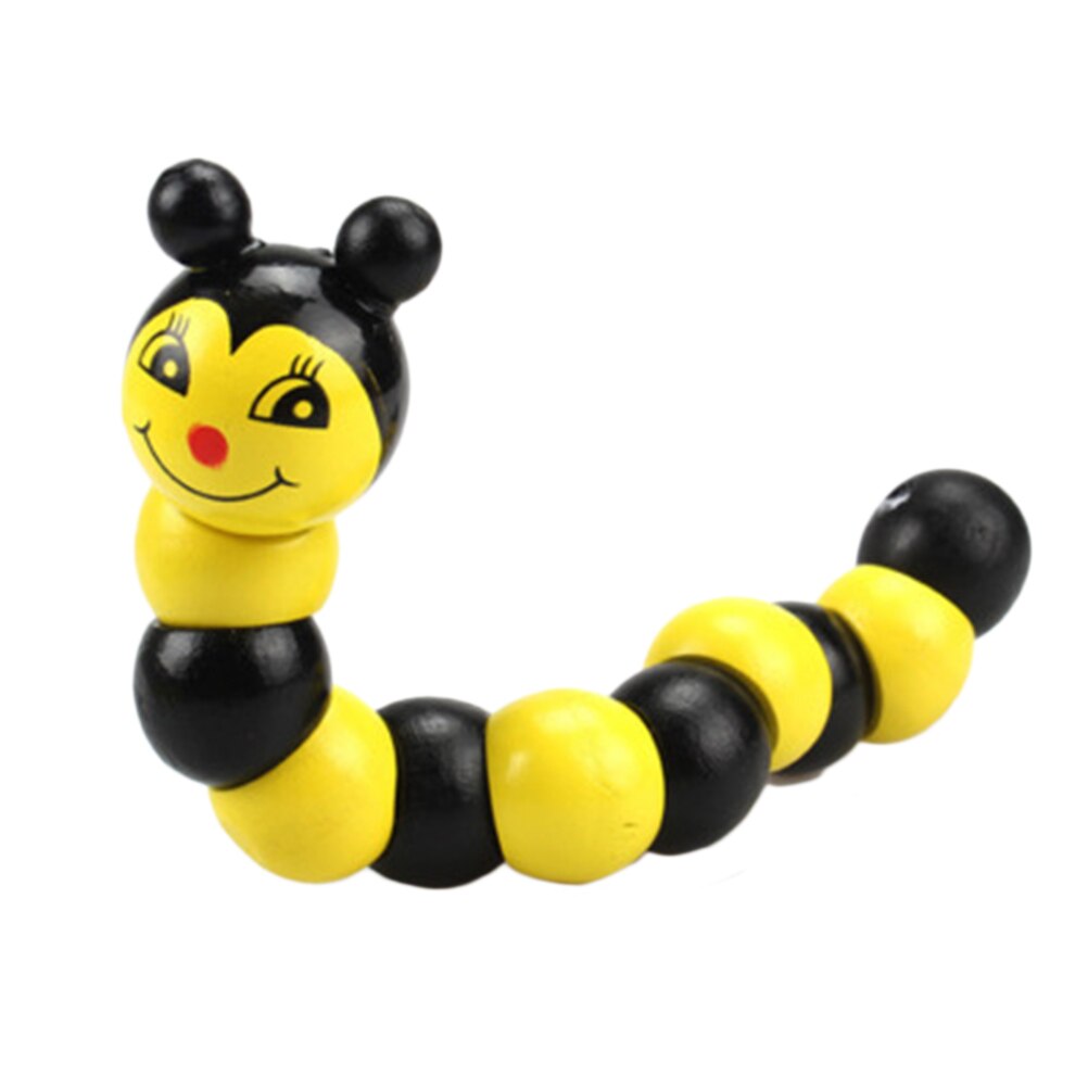 Insert Puzzle Educational Wooden Toys Wooden Twisting Worm Toy Flexible Animal Puzzle Cute Educational Toy Twisting Worm Toy: B