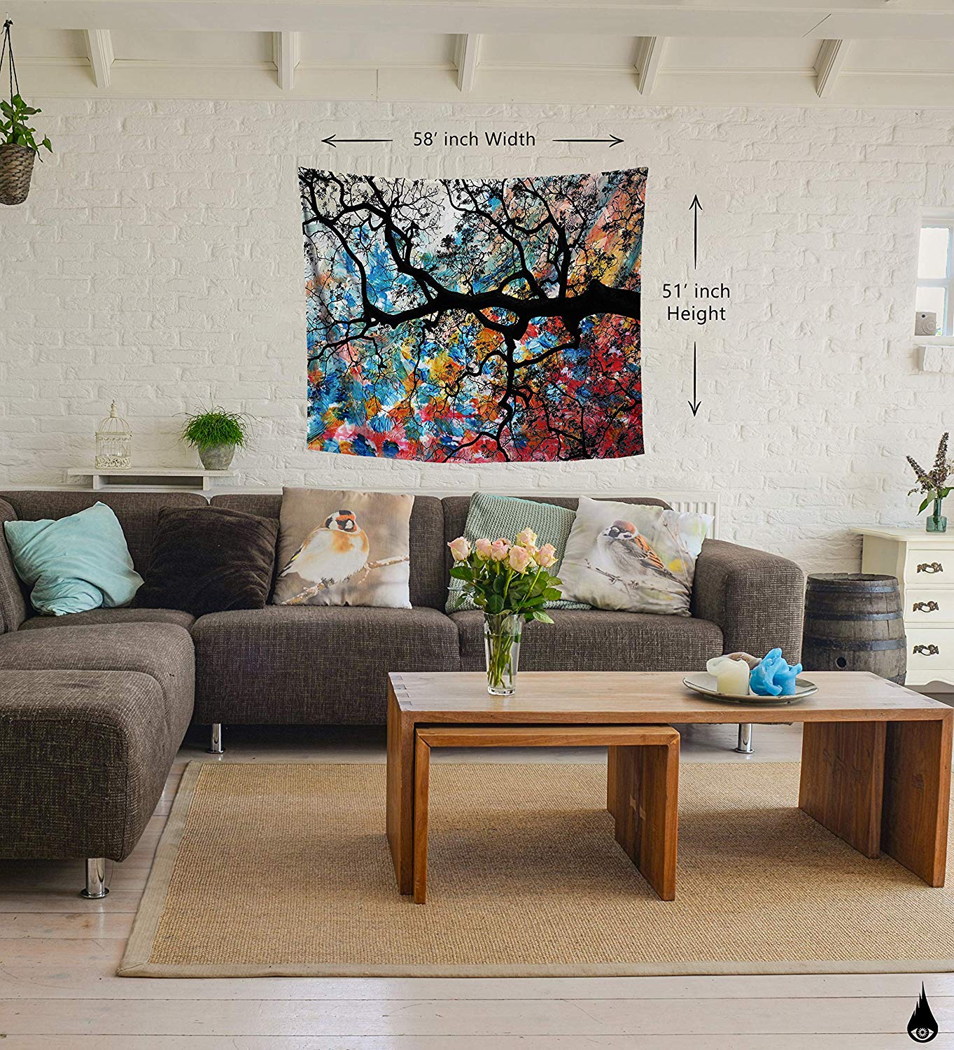 Chi Tree Japanese Cherry Blossom Wall Decor Tapestry