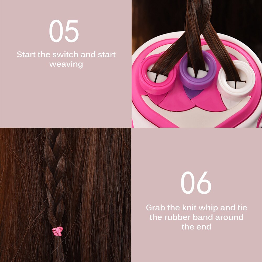 DIY Hair Knitting Machine Kid Braid Hair Tools Electric Automatic Twist Knitting Hair Trimmers Weave Roll Twisted Xmas Girl