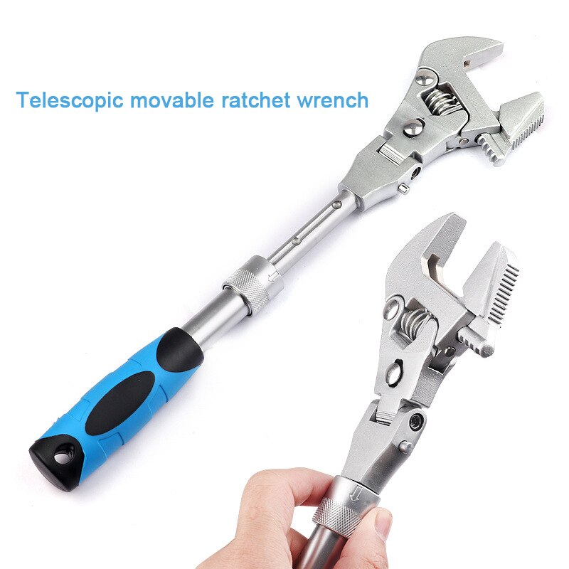 10 inch Ratchet Adjustable Wrench Torque Wrench Can Rotate and Fold 180 Degrees Fast Wrench Pipe Wrench Bathroom repair tools