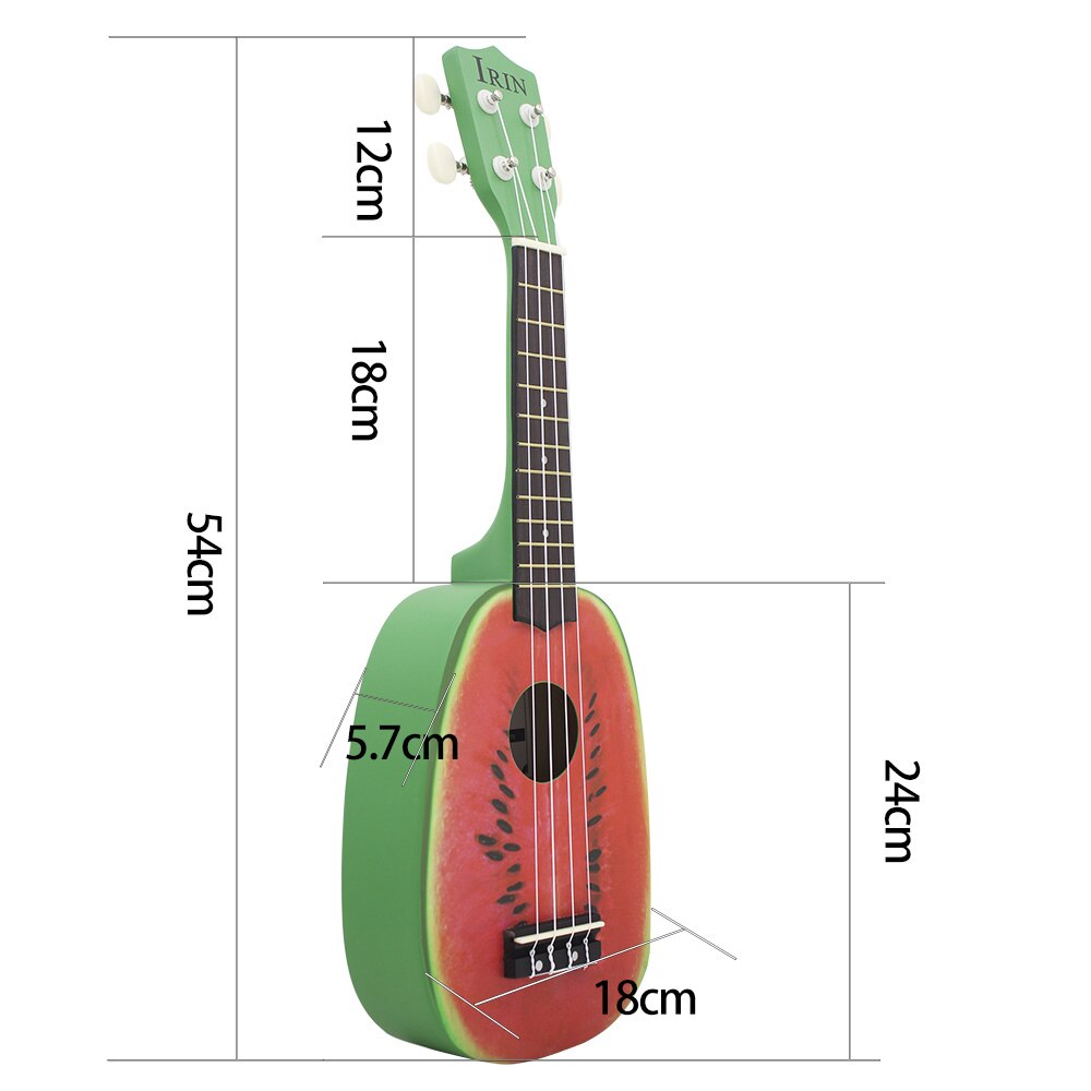 21 "Ukelele 4 Strings Kleurrijke Mooie Watermeloen Basswood Snaarinstrument Kerstcadeau Aanwezig