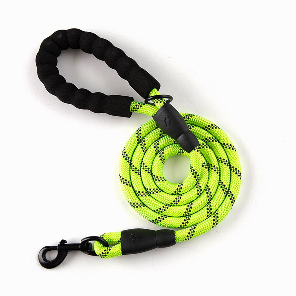 Durable Dog Leash Golden Retriever Medium Large Dog Collar Leash Reflective Lead Nylon Round Rope for Labrador Husky Rottweiler: Green