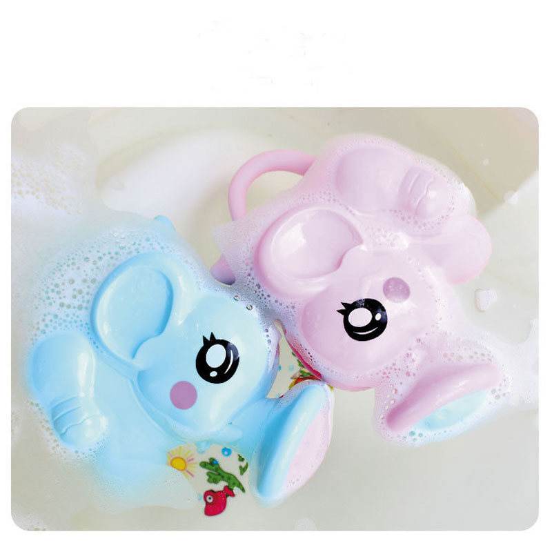 Baby Cartoon Olifant Douche Cup Pasgeboren Kind Douche Shampoo Cup Baby Douche Water Lepel Bad Cup 2 Kleur