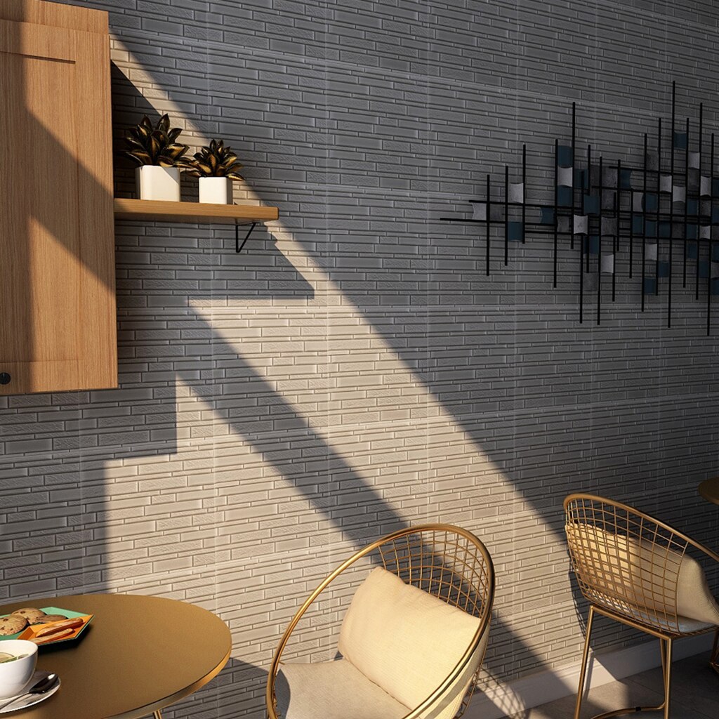 PE Foam 3D Tile Brick Waterproof Panels Wall Sticker Self Adhesive Wallpaper