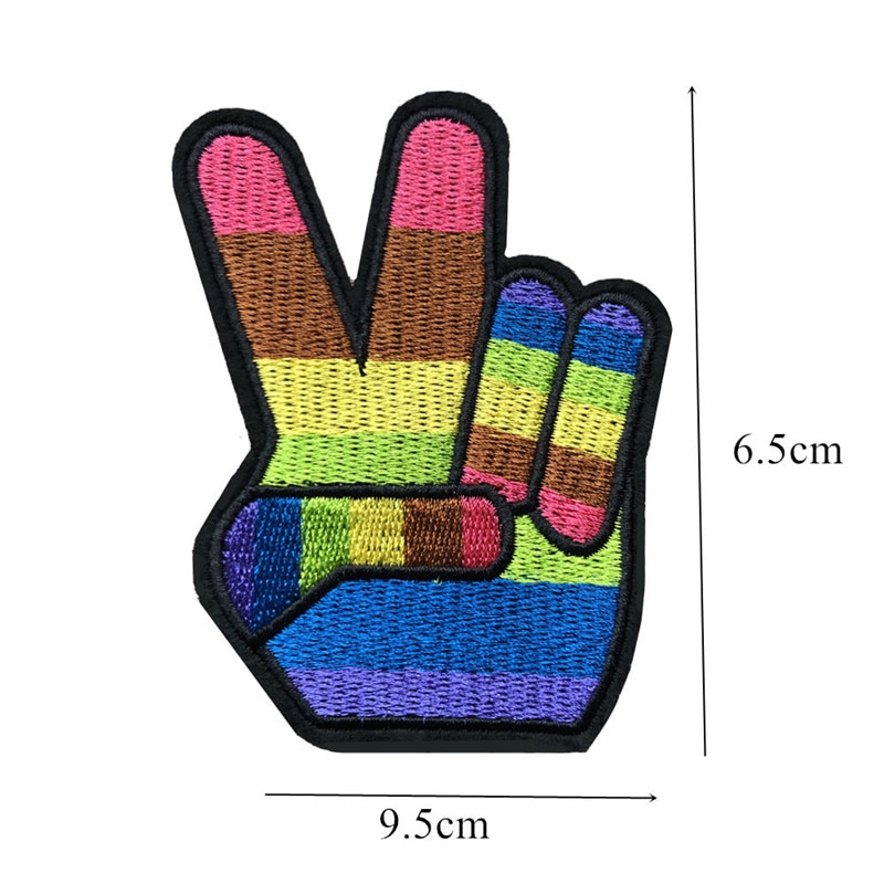 Regnbue fred kærlighed hjerte flag broderede patches sy strygemærker lgbt til tøj gør-det-selv-applikationer håndværksdekoration