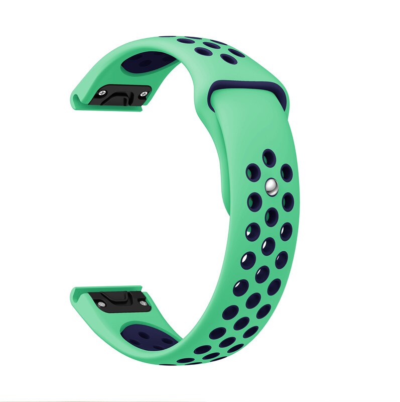 22mm Silikon Strap Quick Release Armband für Garmin Fenix 5/5 Plus/6/6Pro/Ansatz s60/Forerunner 935 Smart Uhr Sport Band: Green Midnight Blue