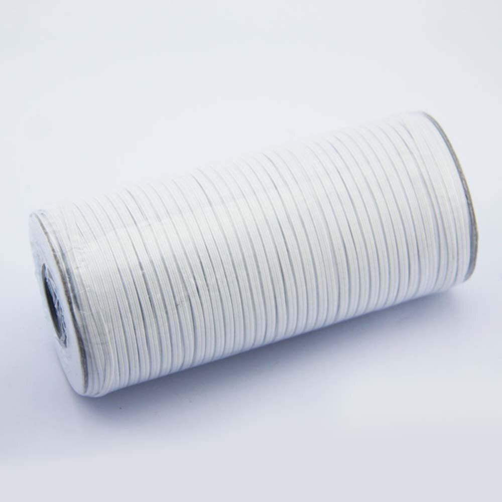 Ruban élastique en Spandex à haute élasticité, 4/4/5/6/8/10/12mm, 4 mètres/lot, garniture de bande, tissu de couture, accessoires pour vêtements de bricolage: WHITE / 8mm