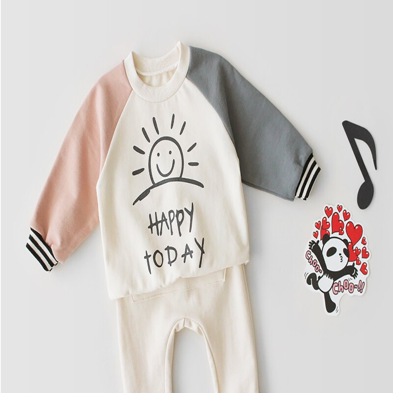 Nieuwe Casual Peuter Baby Kinderen Jongens Meisjes Lange Mouw Puur Katoen Brief T-shirt Top Kleding Lente Herfst Kinderen T-shir