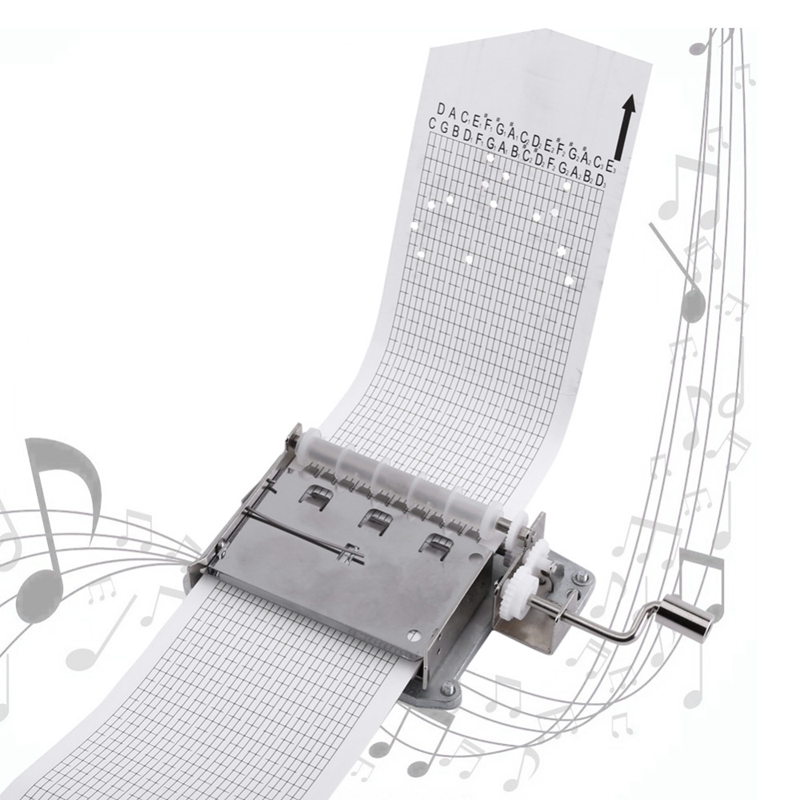 30- note bånd håndsving musik mekanisk musikboks med hulstempel 3 strimler bånd skab din egen musik diy boks