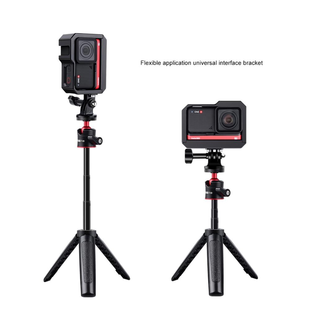 Ruigpro-jaula de Metal con zapata fría para luz LED, carcasa protectora de borde para micrófono, Vlog, Insta360 One R