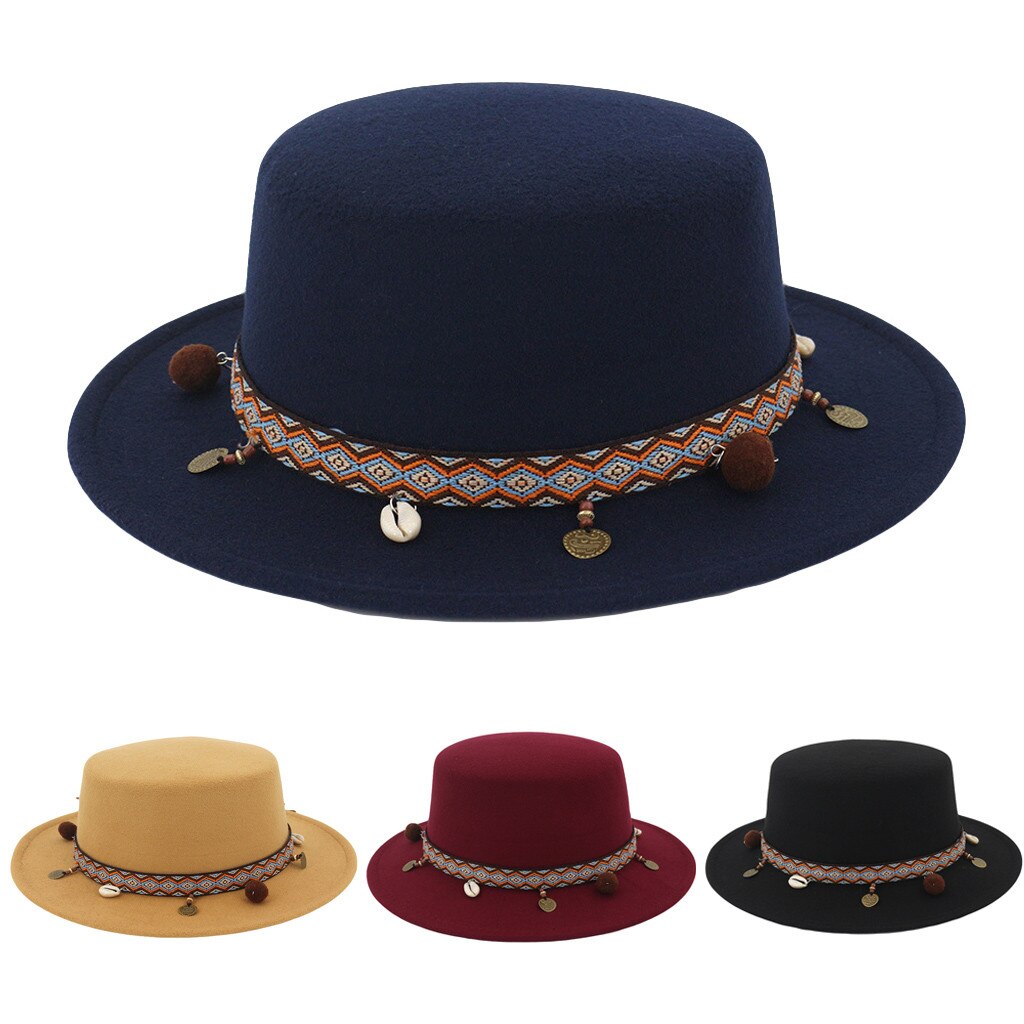 Rustic Female Hats 40# Women Vintage Hats Summer Fedoras Women Wide B... – Grandado
