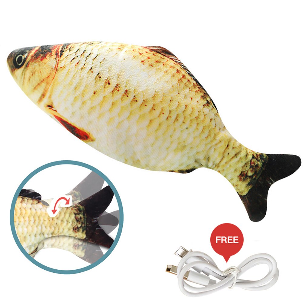 Juguete de pez electrónico interactivo para gatos, juguete automático para gatos, divertido, recargable, simulación de flotación, peces de baile en movimiento: B(Electric fish)