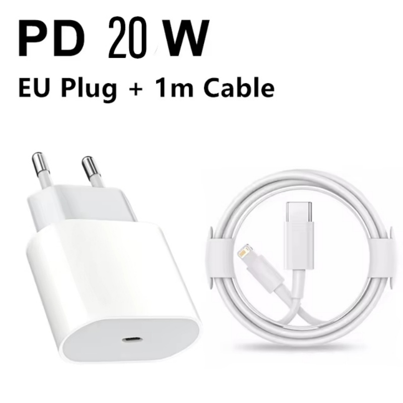 20W Fast Charger For Apple For iPhone 14 13 12 15 16 Pro Max X XS XR Quick Charger Phone Adapter USB C Type C Fast Charge Cable: DE